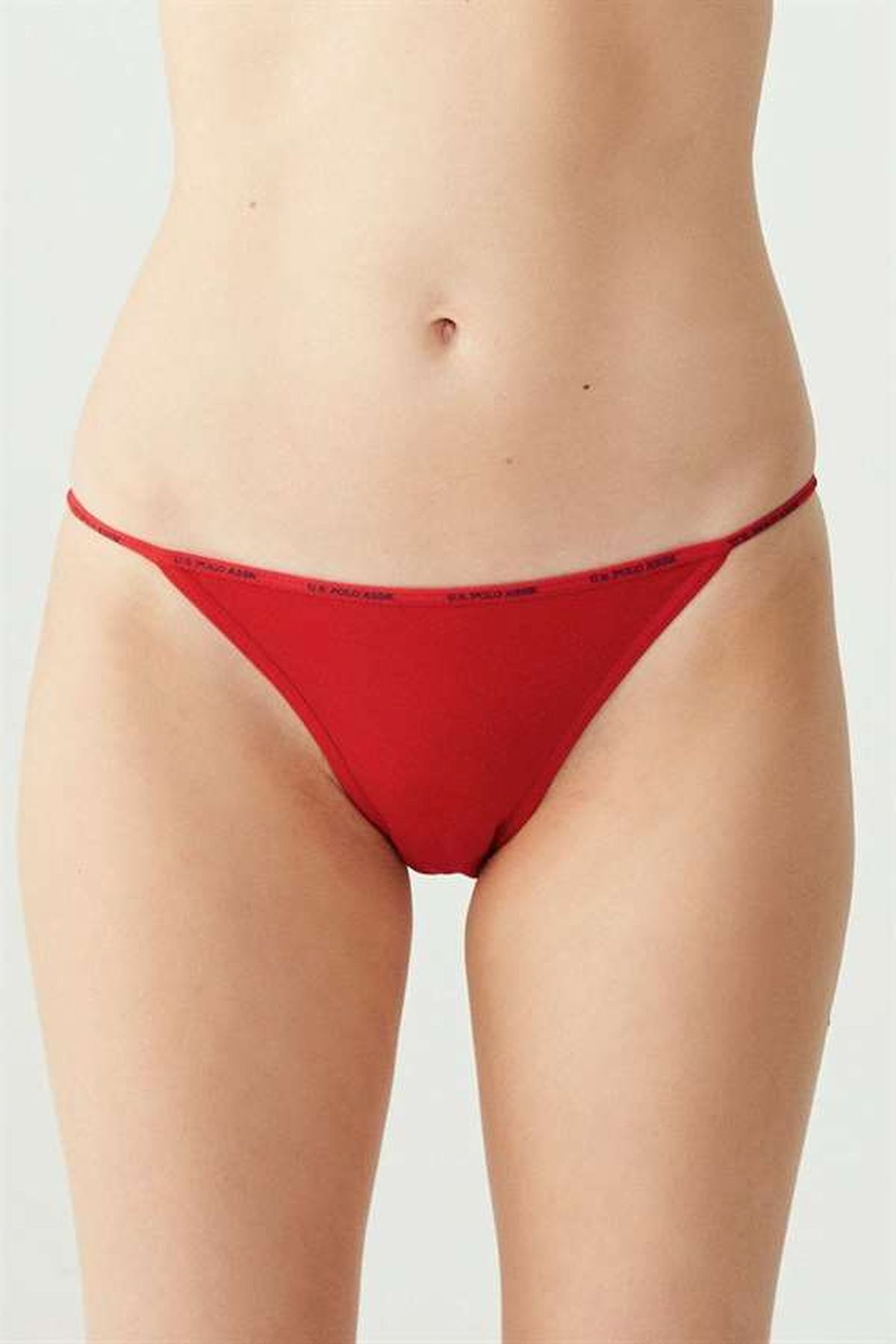 U.S. Polo Assn. 67000 Kadın Siyah-Ten-Beyaz-Somon-Kırmızı 5li Tanga Slip