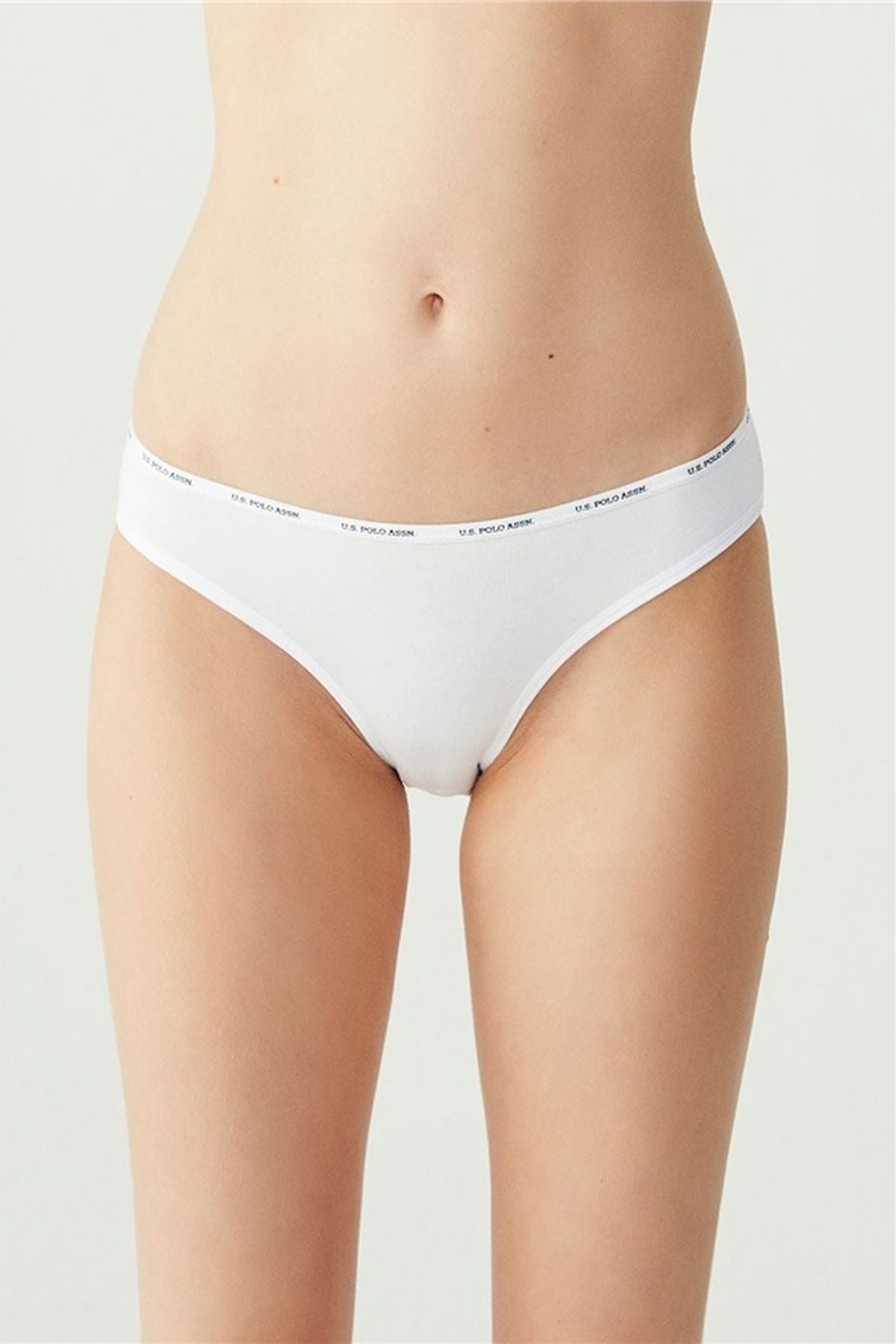 U.S. Polo Assn. 67001 Kadın Siyah-Ten-Beyaz-Ten-Beyaz 5li Düşük Bel Slip