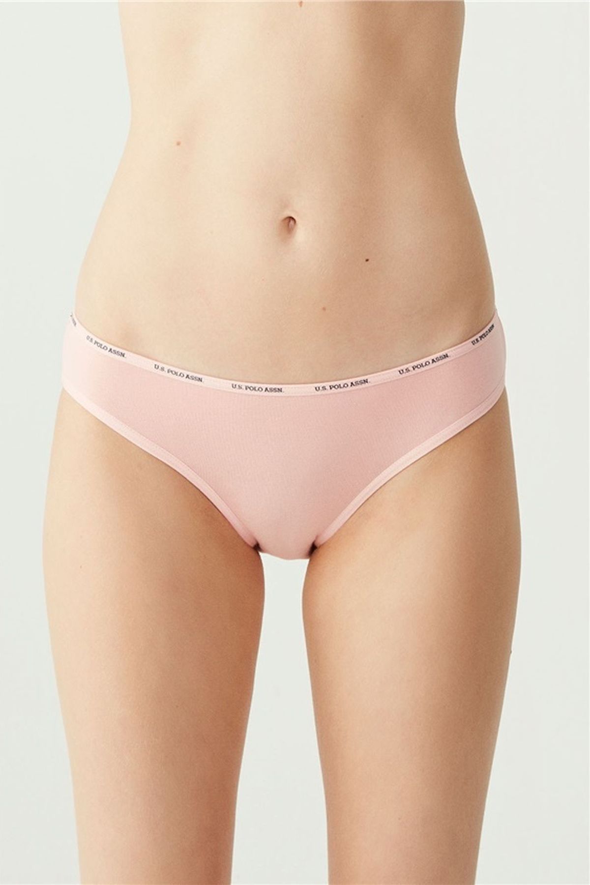 U.S. Polo Assn. 67001 Kadın Siyah-Ten-Beyaz-Somon-Kırmızı 5li Düşük Bel Slip