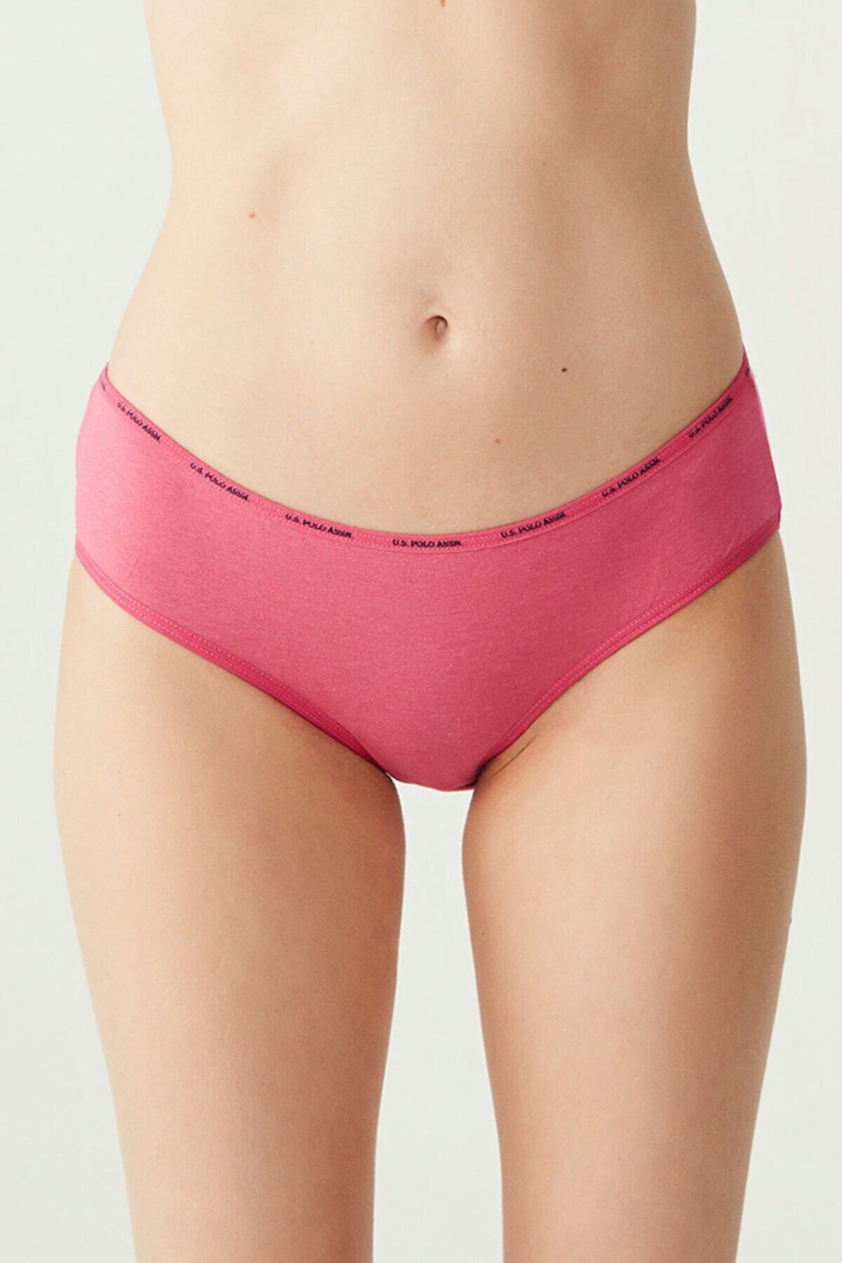 U.S. Polo Assn. 67002 Kadın Siyah-Ten-Beyaz-Fuşya-Lacivert 5li Yüksek Bel Slip