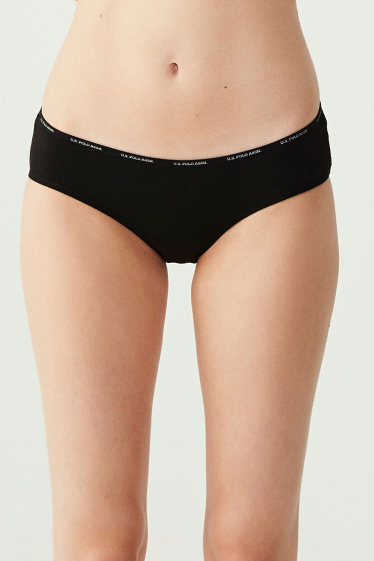 U.S. Polo Assn. 67002 Kadın Siyah-Ten-Beyaz-Somon-Kırmızı 5li Yüksek Bel Slip