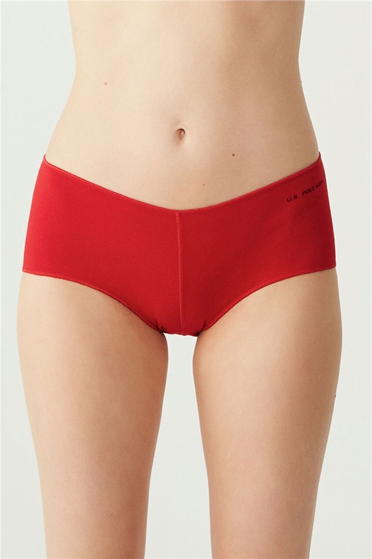 U.S. Polo Assn. 67004 Kadın Siyah-Ten-Beyaz-Somon-Kırmızı 5li Kıl Lastikli Şort Boxer