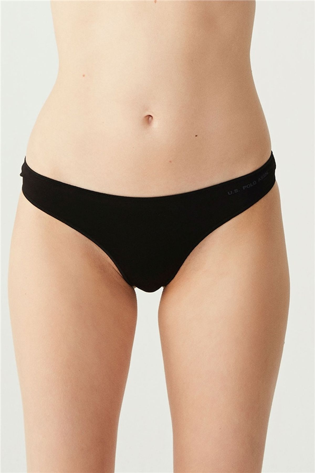 U.S. Polo Assn. 67005 Kadın Siyah-Ten-Beyaz-Ten-Beyaz 5li Kıl Lastikli String