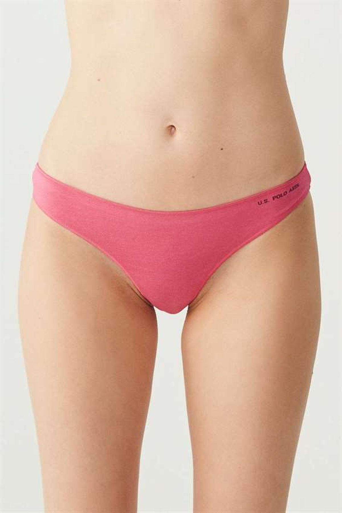 U.S. Polo Assn. 67005 Kadın Siyah-Ten-Beyaz-Fuşya-Lacivert 5li Kıl Lastikli String