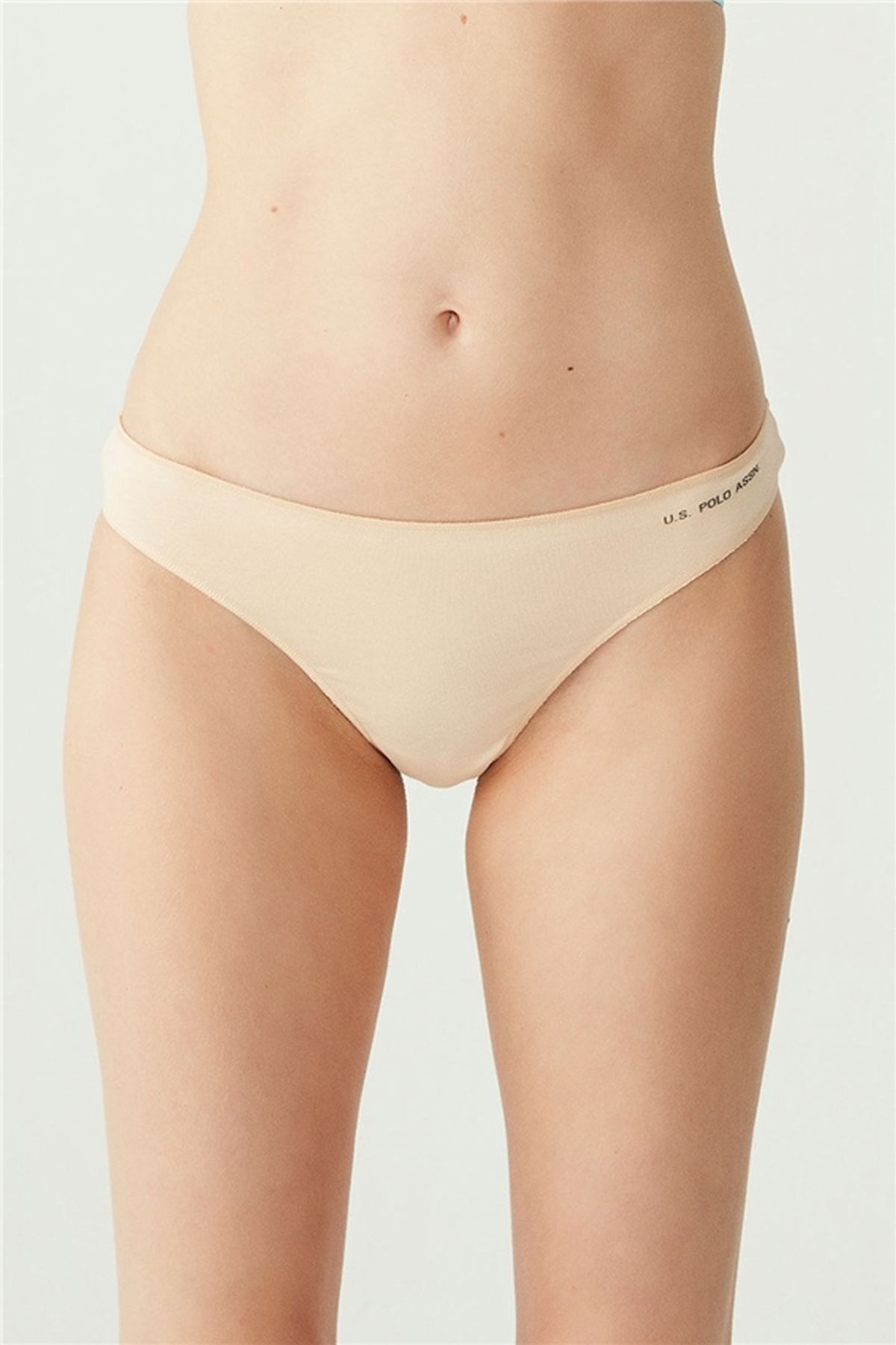U.S. Polo Assn. 67005 Kadın Siyah-Ten-Beyaz-Ten-Beyaz 5li Kıl Lastikli String