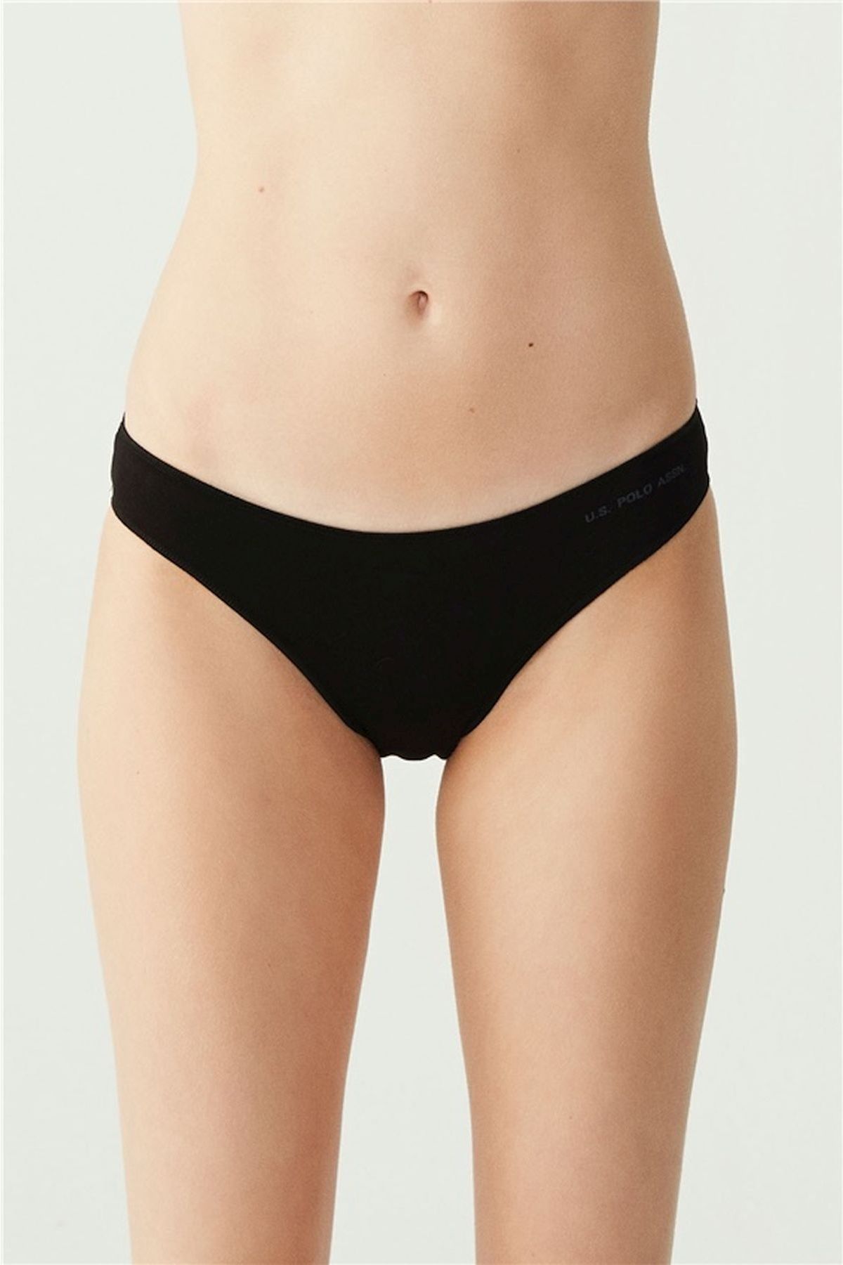 U.S. Polo Assn. 67006 Kadın Siyah-Ten-Beyaz-Ten-Beyaz 5li Kıl Lastikli Slip