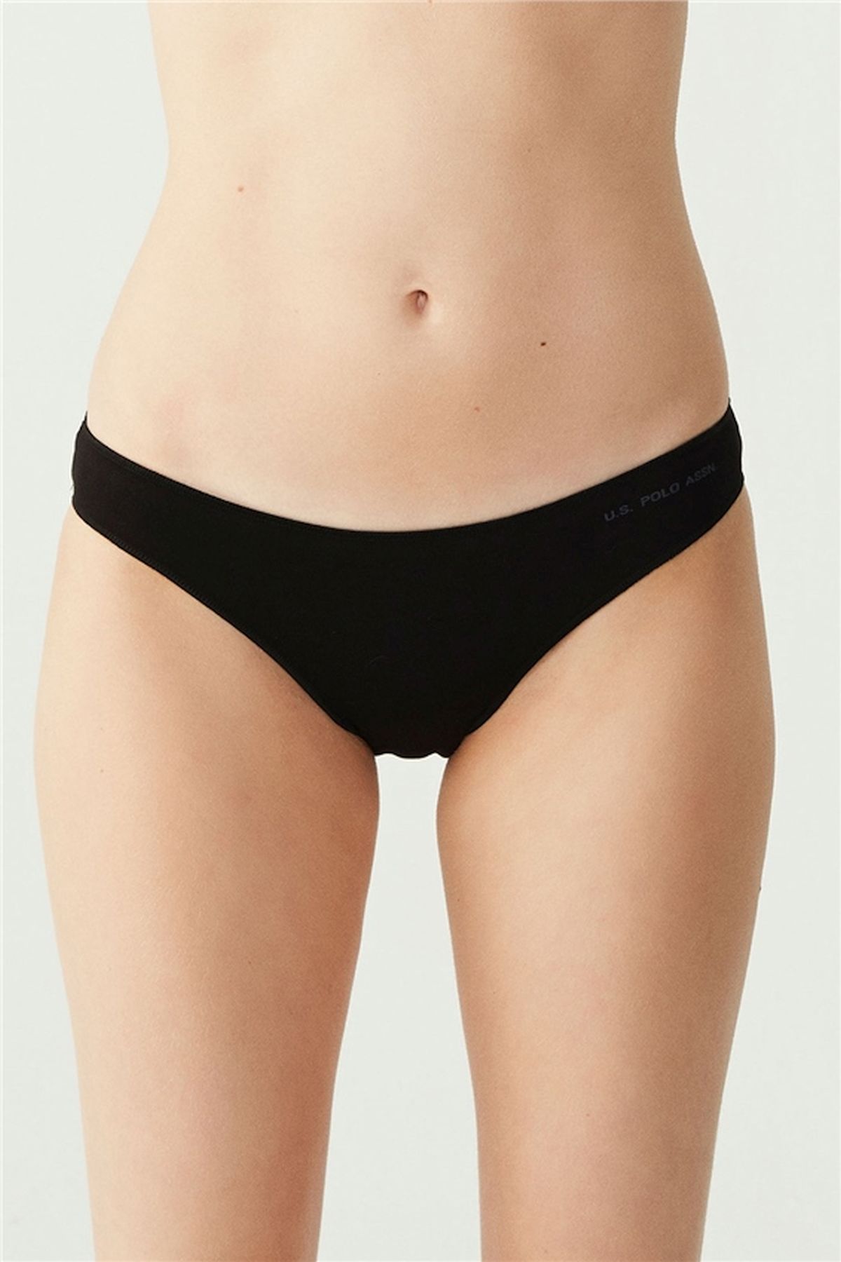 U.S. Polo Assn. 67006 Kadın Siyah-Ten-Beyaz-Somon-Kırmızı 5li Kıl Lastikli Slip