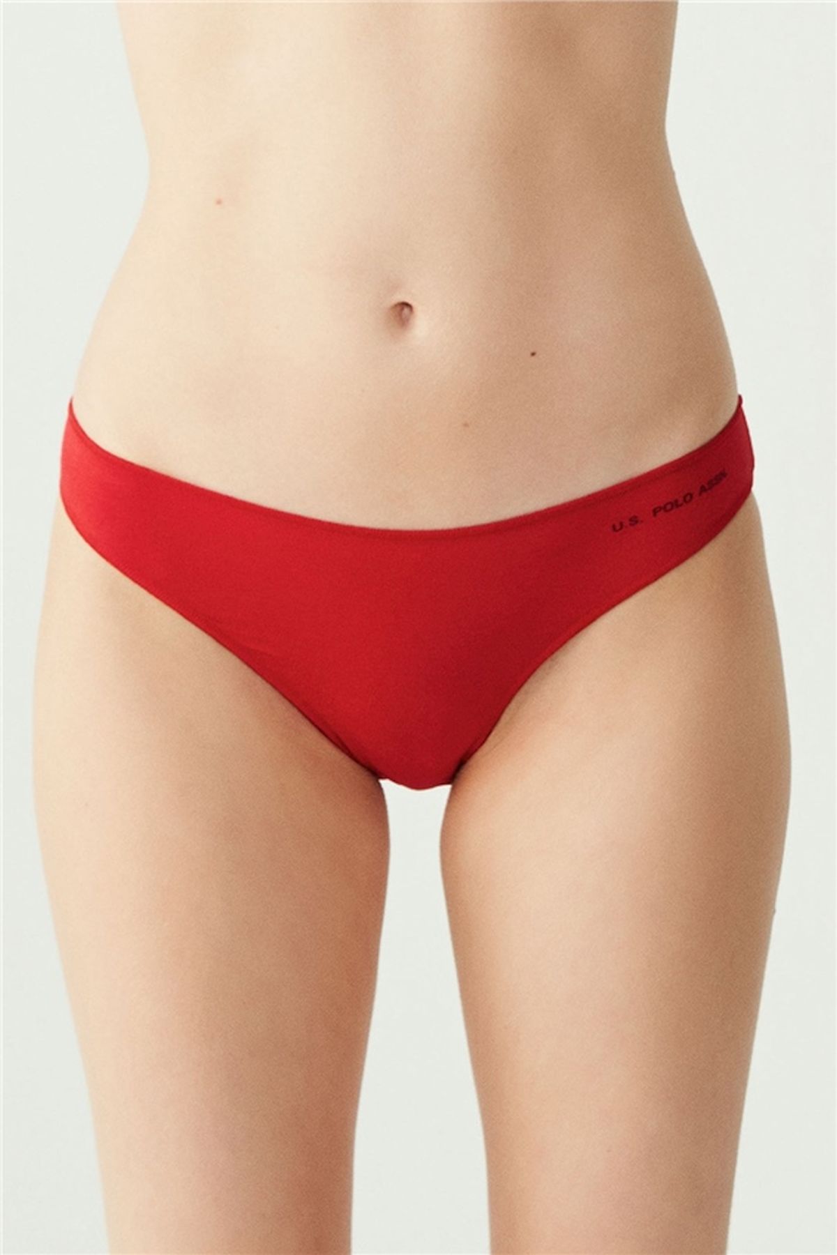 U.S. Polo Assn. 67006 Kadın Siyah-Ten-Beyaz-Somon-Kırmızı 5li Kıl Lastikli Slip