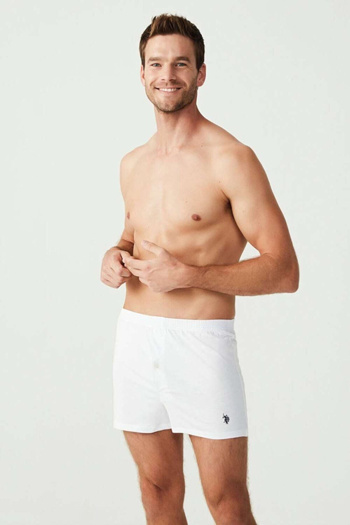 U.S. Polo Assn. 80054 Erkek Beyaz Pamuk Boxer Şort