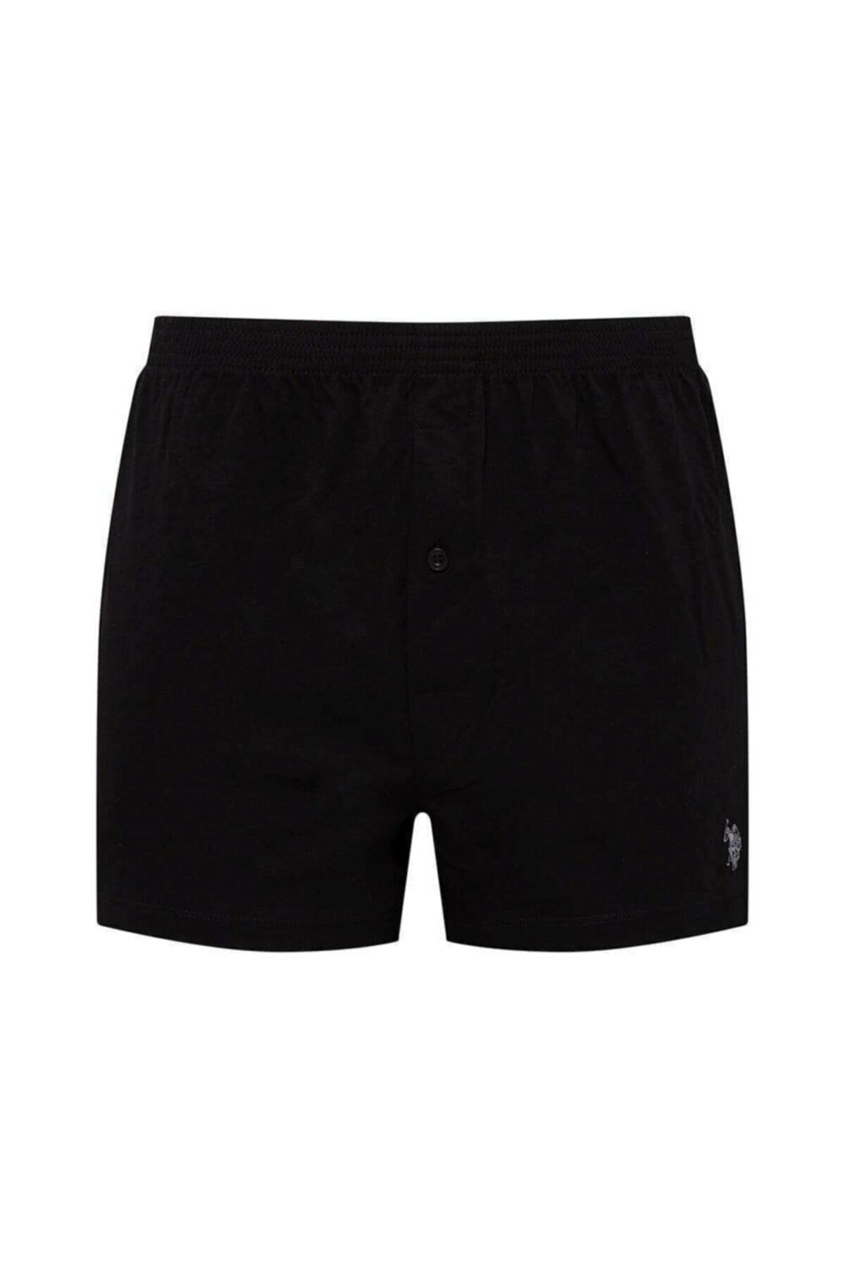 U.S. Polo Assn. 80054 Erkek Siyah Pamuk Boxer Şort