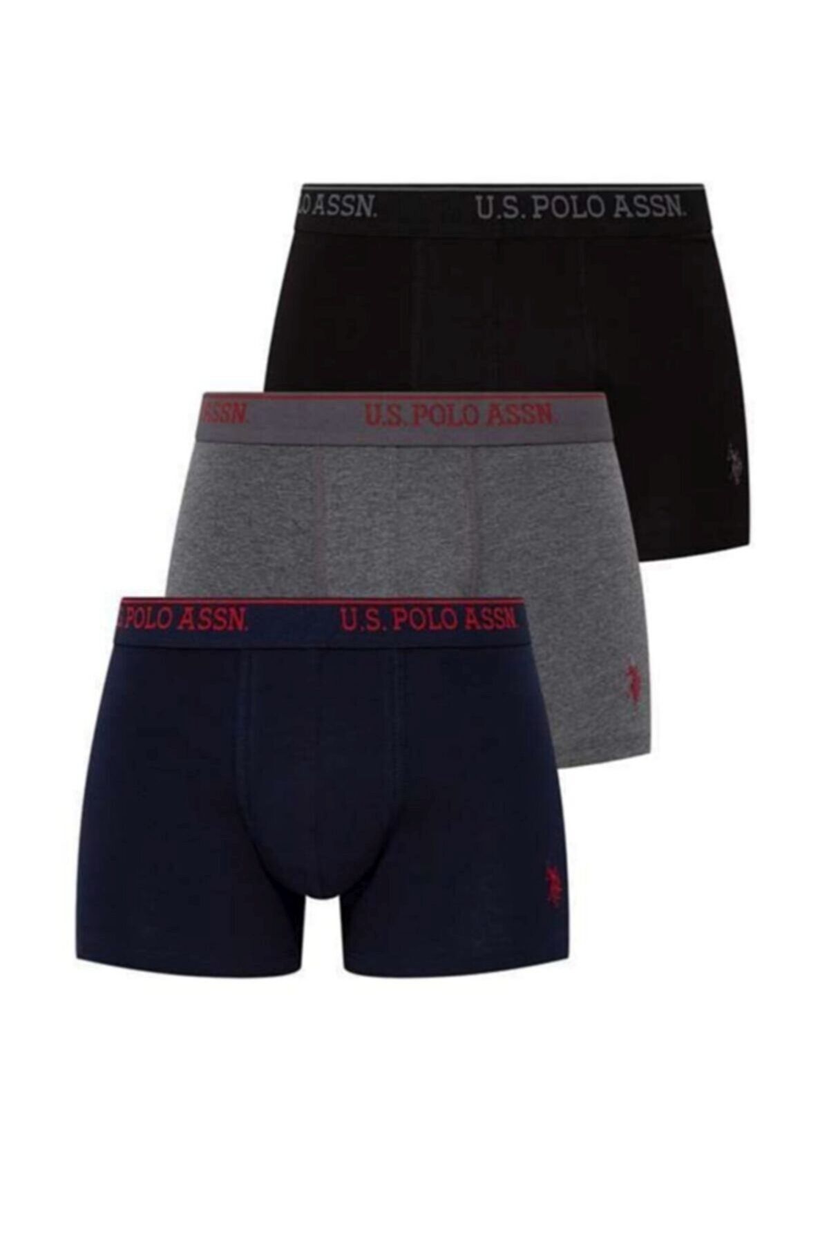 U.S. Polo Assn. 80097 Erkek Siyah-Antrasit-Lacivert 3lü Boxer