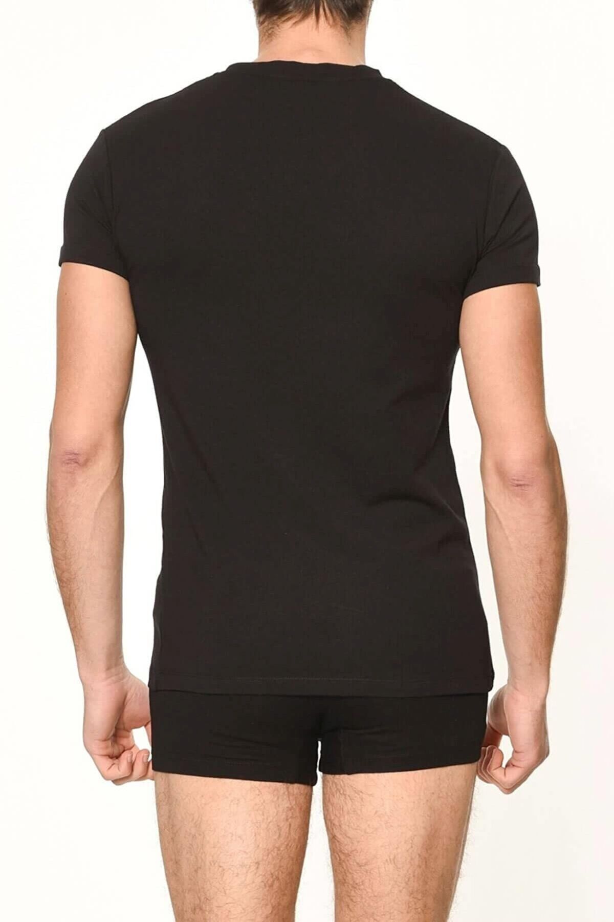 U.S. Polo Assn. 80194 Erkek Siyah 2li Kısa Kol V Yaka Atlet