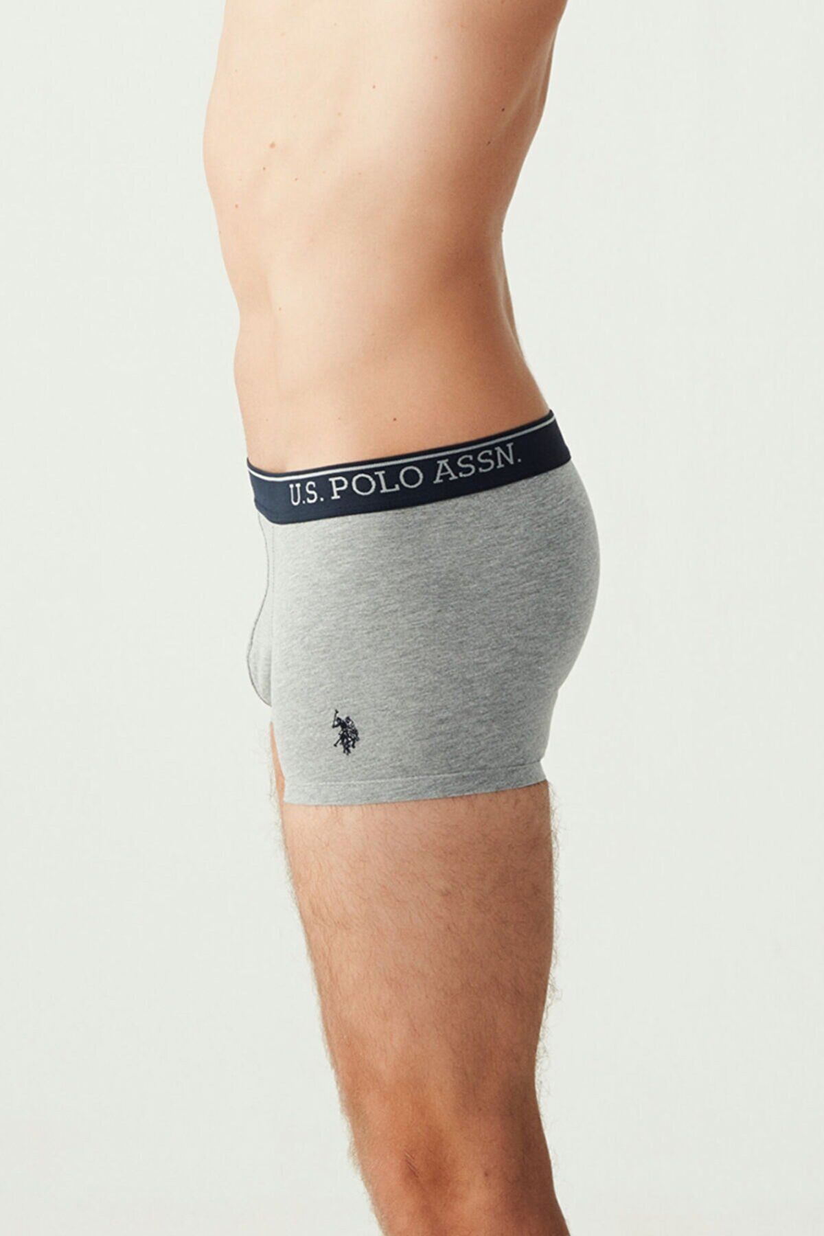 U.S. Polo Assn. 80263 Erkek Lacivert-Gri-İndigo 3lü Boxer
