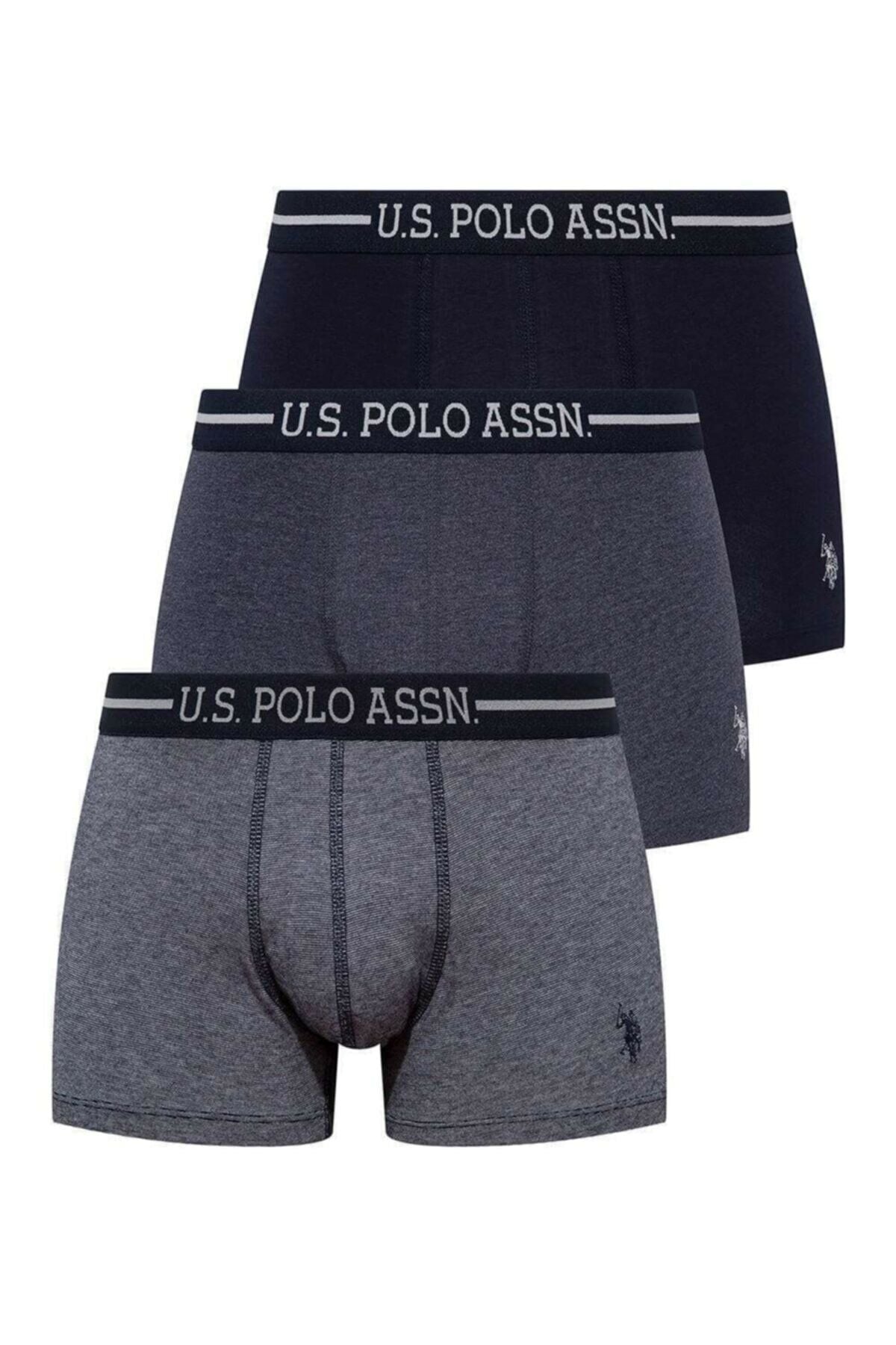 U.S. Polo Assn. 80306 Erkek Lacivert-Lacivert-Lacivert 3lü Boxer