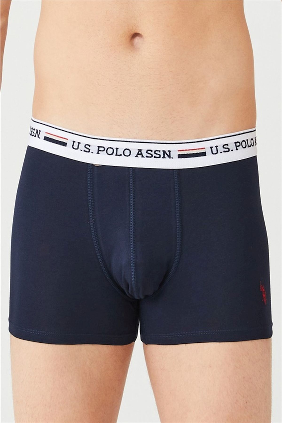 U.S. Polo Assn. 80431 Erkek Gri-Kırmızı-Lacivert 3lü Boxer