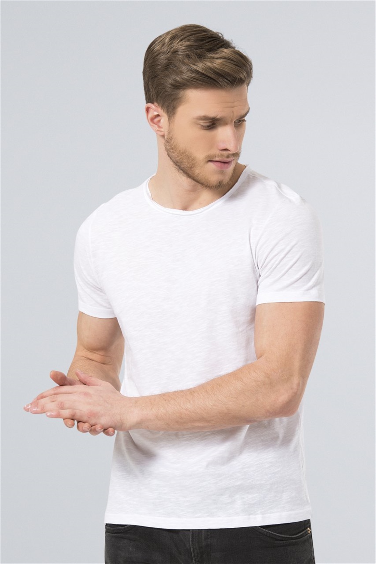 Wtshirt Barcelona Erkek Bisiklet Yaka Basic T-Shirt