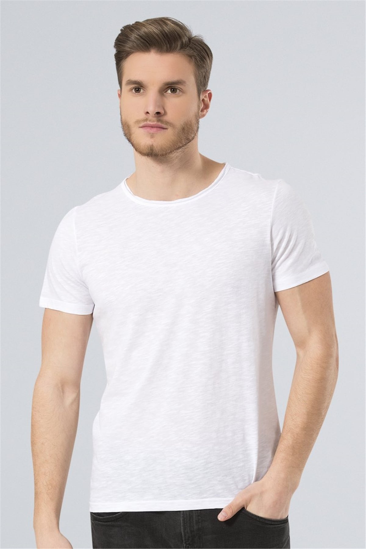 Wtshirt Barcelona Erkek Bisiklet Yaka Basic T-Shirt