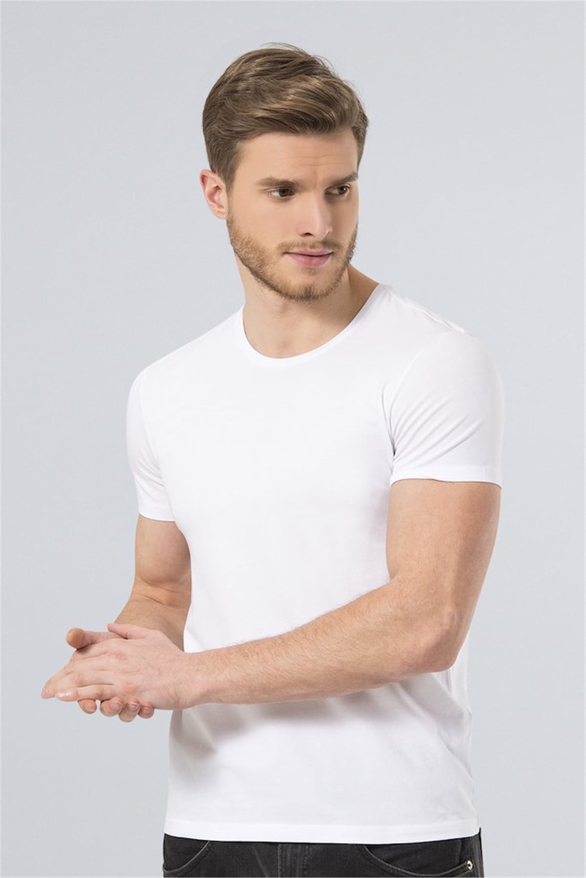 Wtshirt Monte Carlo Erkek Bisiklet Yaka Basic T-Shirt