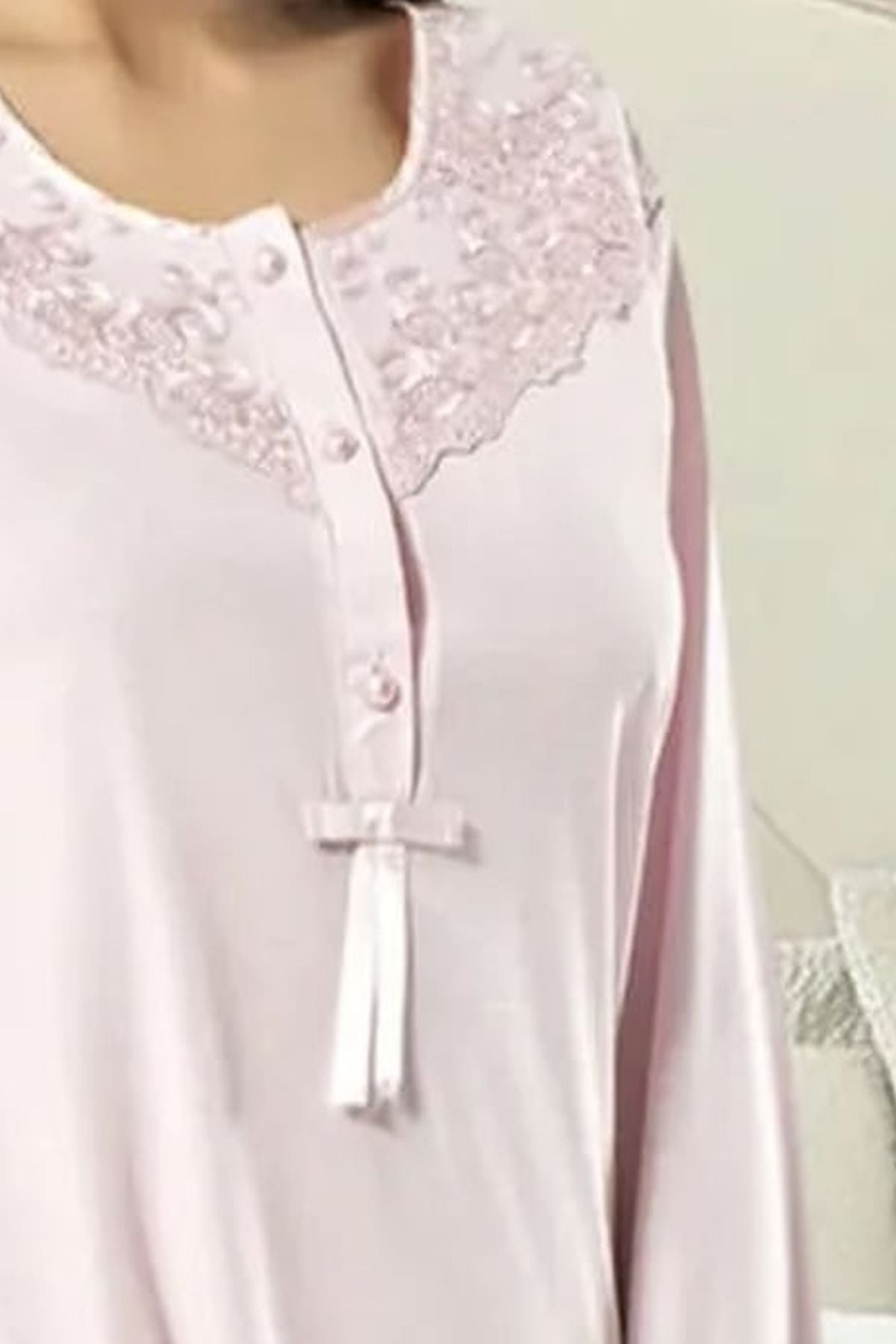 Xses 2020 Kadın Pudra Uzun Kollu Pijama Takım