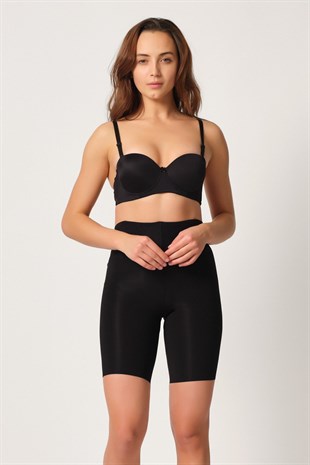 Emay 2927 Balenli Dekolte Paçalı Korse Siyah