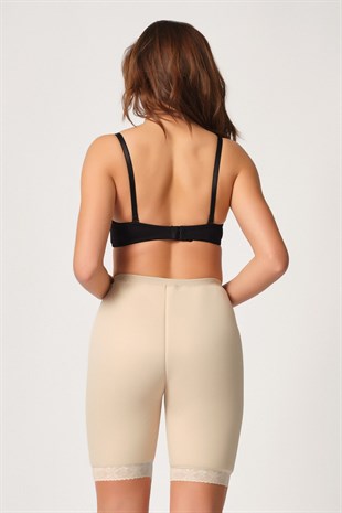 Emay 2838  Fermuarlı Paçalı Pop-Up Korse Ten