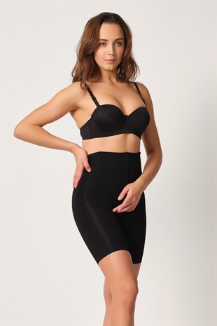 Emay 2927 Balenli Dekolte Paçalı Korse Siyah