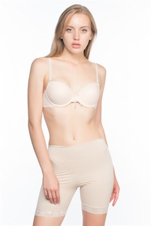 Emay 2002 Dantelli Pop-Up Kalça Toparlayıcı Korse Ten