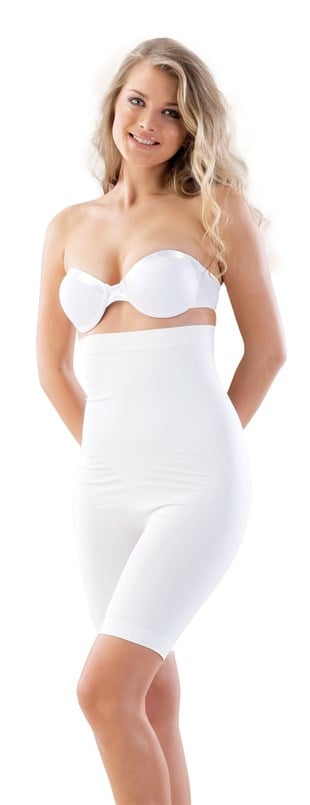 Emay 2006 Dikişsiz Uzun Paça Korse Beyaz