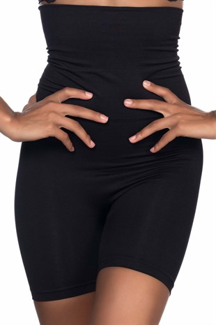 Emay 2014 Dikişsiz Çift Kat Boxer Korse Siyah