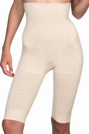 Emay 2015 Dikişsiz Uzun Paça Çift Kat Yüksek Bel Korse Ten