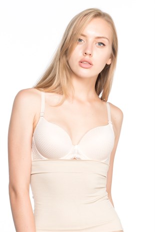 Emay 2025 Dikişsiz Çift Kat Bel Korse Ten