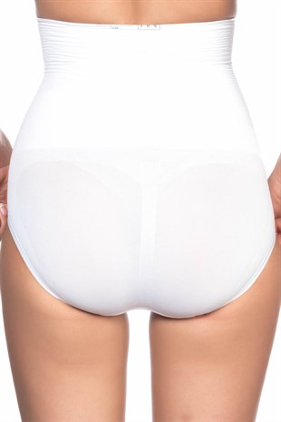 Emay 2029 Masaj Özellikli Dikişsiz Slip Korse Beyaz