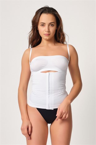 Emay 2030 Agraflı Göğsü Açık Atlet Korse Siyah