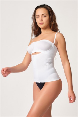 Emay 2030 Agraflı Göğsü Açık Atlet Korse Siyah