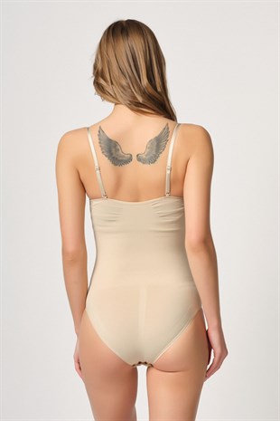 Emay 2043 Agraflı Dikişsiz Göğsü Açık Boy Korse Ten