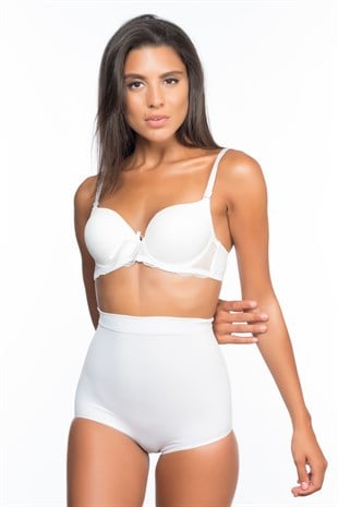 Emay 2057 Masaj Özellikli İz Yapmaz Slip Korse Beyaz