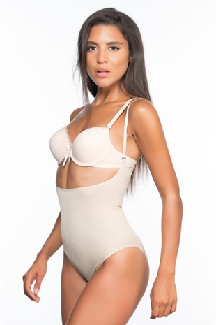 Emay 2073 Göğsü Açık Body Slip Korse Ten