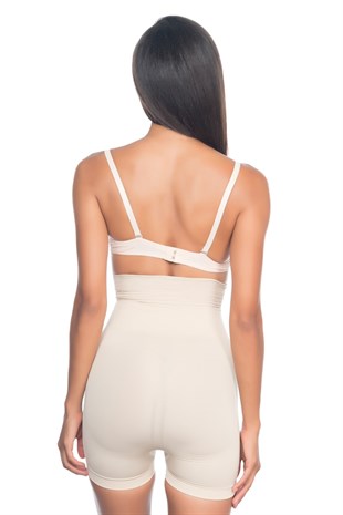 Emay 2075 Çift Kat Yüksek Bel Kısa Paçalı Korse Ten