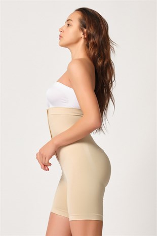 Emay 2087 Agraflı Dikişsiz Paçalı Boxer Korse Ten