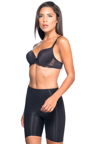 Emay 2800 İz Yapmaz Çift Kat Boxer Korse Siyah