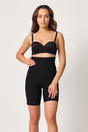 Emay 2814 Lazer Kesim Mide-Basen Toparlayıcı Boxer Korse Siyah