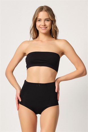 Emay 2819 Çift Kat Karın Toparlayıcı Slip Korse Siyah
