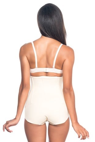 Emay 2824 Balenli Yüksek Bel Slip Korse Ten