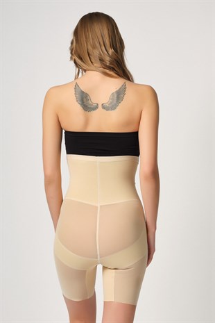 Emay 2929 Paçalı Tül Double Korse Ten