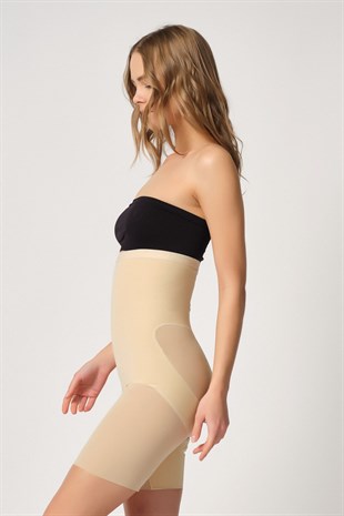 Emay 2929 Paçalı Tül Double Korse Ten