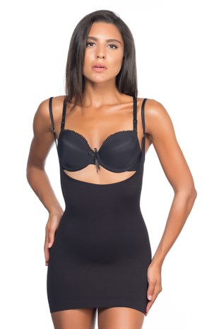 Emay 5043 Göğsü Açık Masaj Özellikli Atlet Korse Siyah