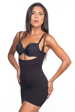 Emay 5043 Göğsü Açık Masaj Özellikli Atlet Korse Siyah