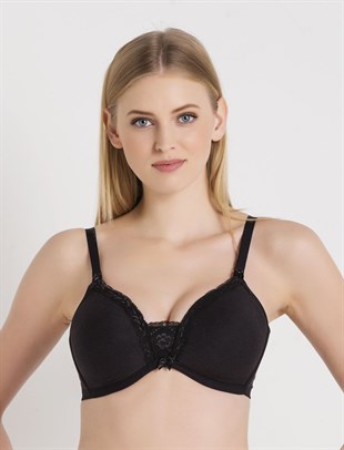 Magic Form 5761 Fisto Dantelli İnce Süngerli Siyah Emzirme Sütyeni