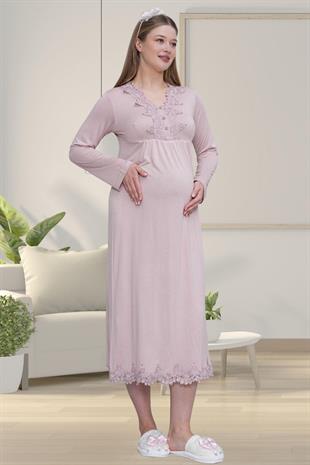 Mecit 1512 Gül Kurusu Hamile Lohusa Gecelik