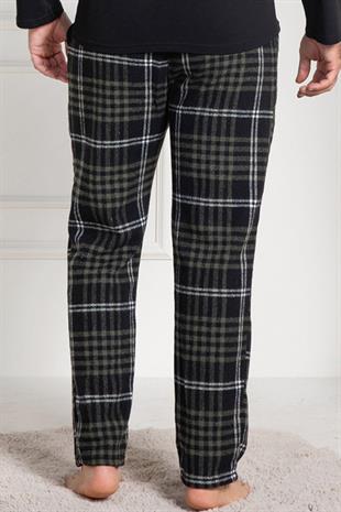 Mecit 3025 Yeşil Ekoseli Erkek Kalın Tek Alt Pijama
